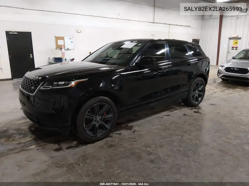 2020 LAND ROVER RANGE ROVER VELAR VIN SALYB2EX2LA265993 — фото 2