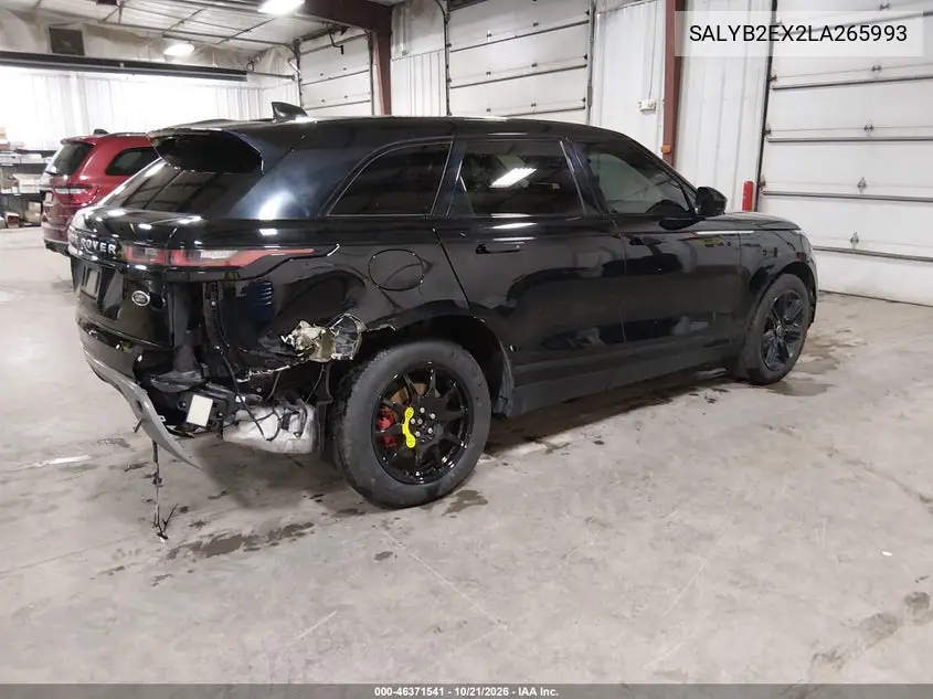 2020 LAND ROVER RANGE ROVER VELAR VIN SALYB2EX2LA265993 — фото 4