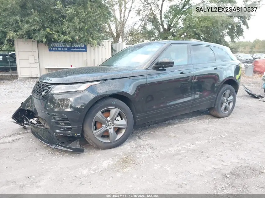 2025 LAND ROVER RANGE ROVER VELAR VIN SALYL2EX2SA810537 — фото 2