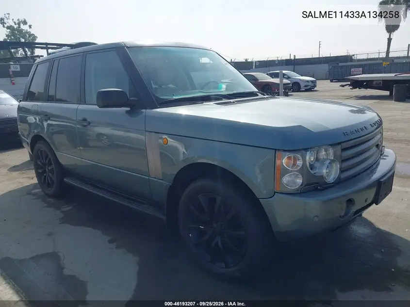 LAND ROVER RANGE ROVER 2003, VIN SALME11433A134258