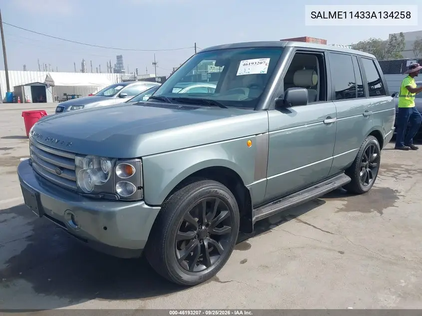 2003 LAND ROVER RANGE ROVER VIN SALME11433A134258 — фото 2