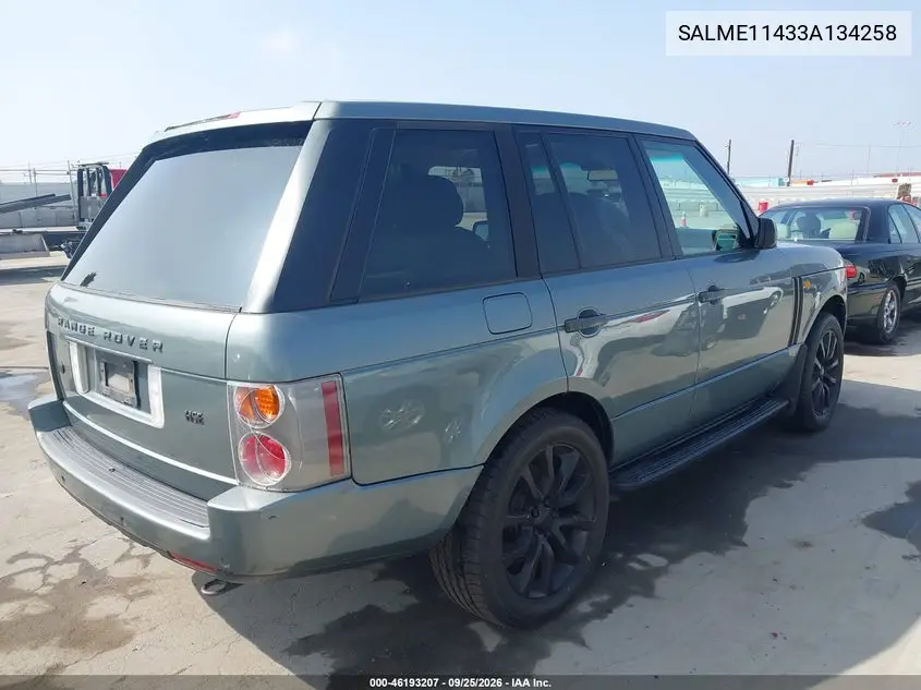 2003 LAND ROVER RANGE ROVER VIN SALME11433A134258 — фото 4