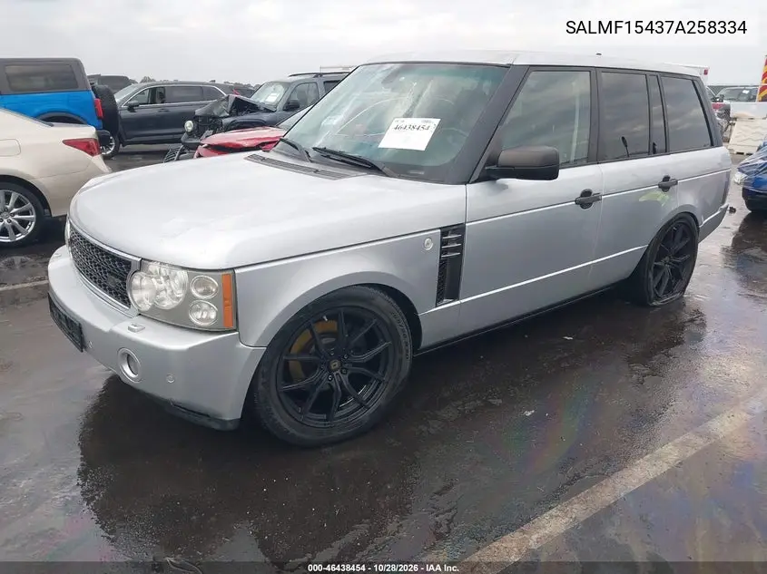 LAND ROVER RANGE ROVER 2007, VIN SALMF15437A258334
