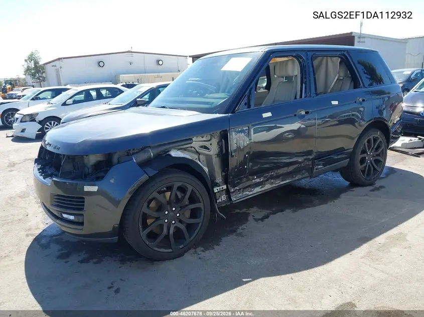 2013 LAND ROVER RANGE ROVER VIN SALGS2EF1DA112932 — фото 2