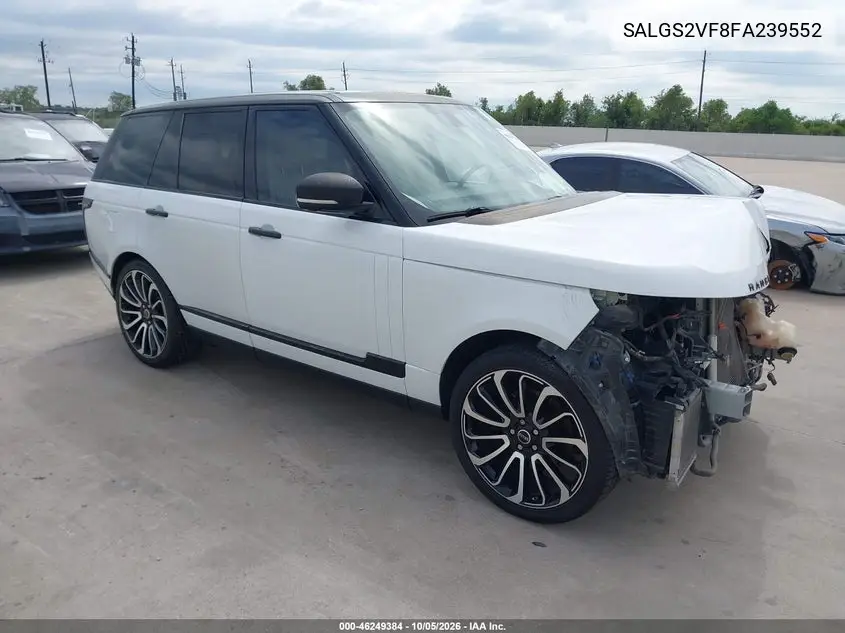 LAND ROVER RANGE ROVER 2015, VIN SALGS2VF8FA239552