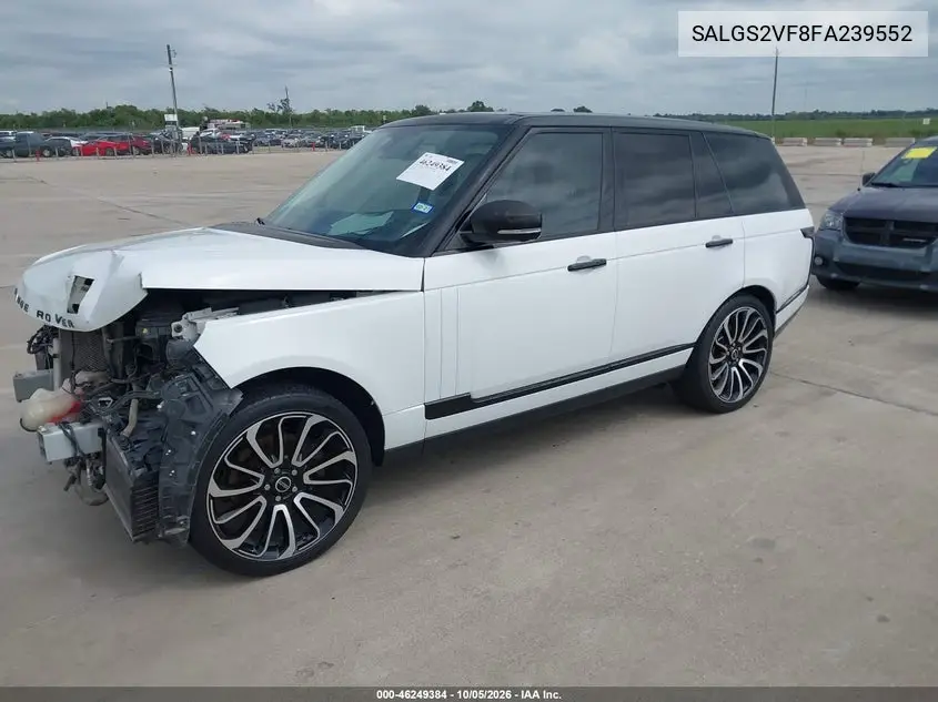 2015 LAND ROVER RANGE ROVER VIN SALGS2VF8FA239552 — фото 2