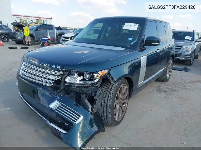 2015 LAND ROVER RANGE ROVER VIN SALGS2TF3FA229420 — фото 2