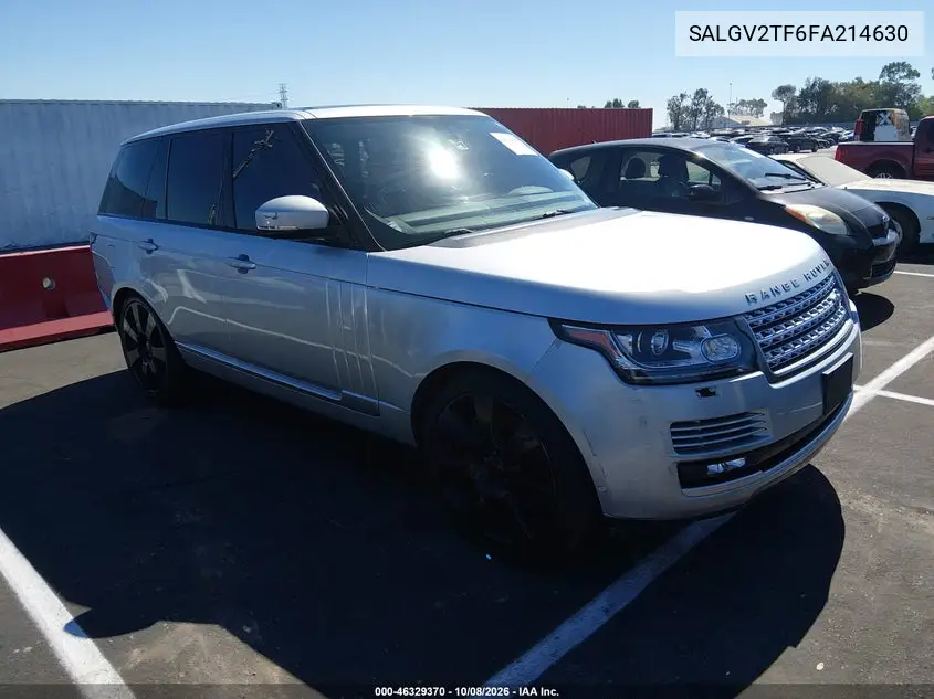LAND ROVER RANGE ROVER 2015, VIN SALGV2TF6FA214630