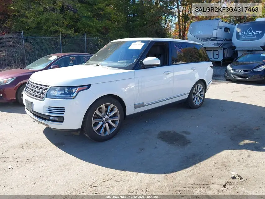 2016 LAND ROVER RANGE ROVER VIN SALGR2KF3GA317463 — фото 2
