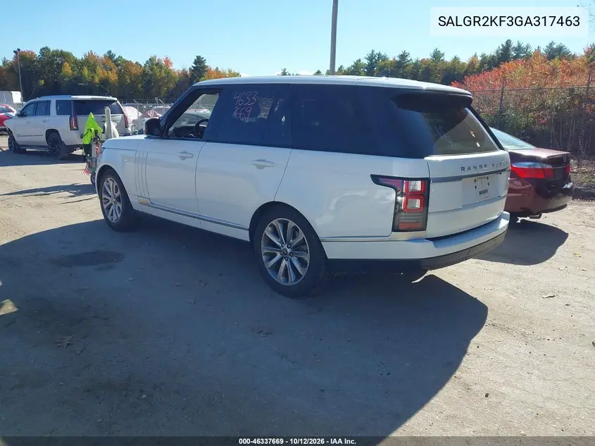 2016 LAND ROVER RANGE ROVER VIN SALGR2KF3GA317463 — фото 3