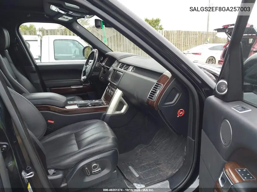 2016 LAND ROVER RANGE ROVER VIN SALGS2EF8GA257003 — фото 5