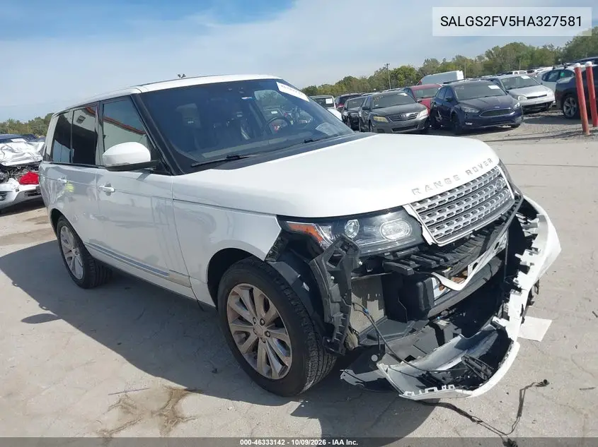LAND ROVER RANGE ROVER 2017, VIN SALGS2FV5HA327581