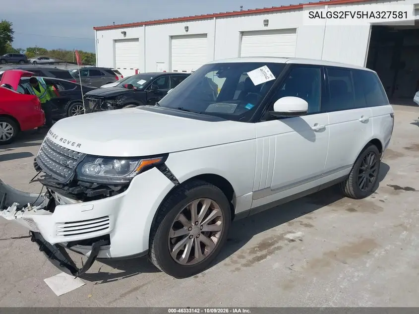 2017 LAND ROVER RANGE ROVER VIN SALGS2FV5HA327581 — фото 2