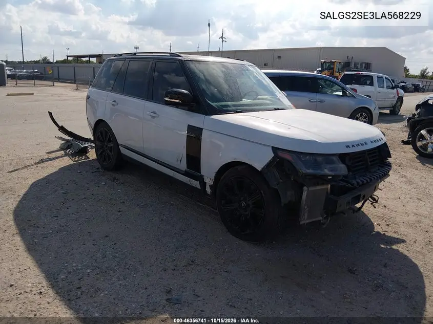 LAND ROVER RANGE ROVER 2020, VIN SALGS2SE3LA568229