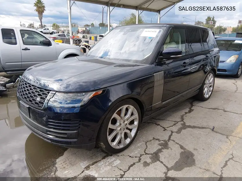 2020 LAND ROVER RANGE ROVER VIN SALGS2SEXLA587635 — фото 2