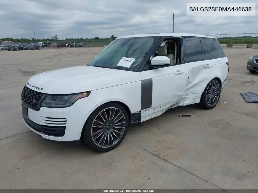 2021 LAND ROVER RANGE ROVER VIN SALGS2SE0MA446638 — фото 2