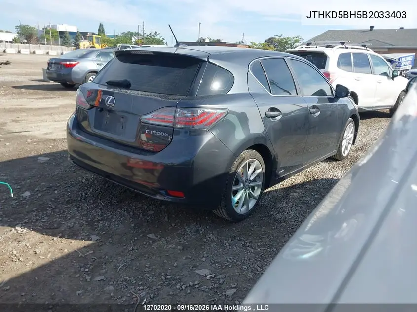 2011 LEXUS CT VIN JTHKD5BH5B2033403 — фото 4