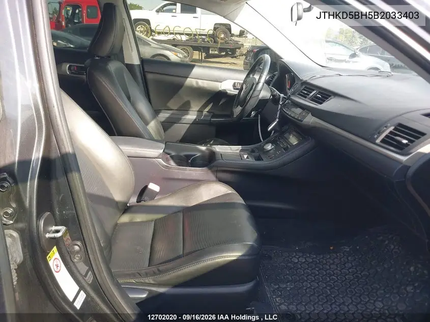 2011 LEXUS CT VIN JTHKD5BH5B2033403 — фото 5