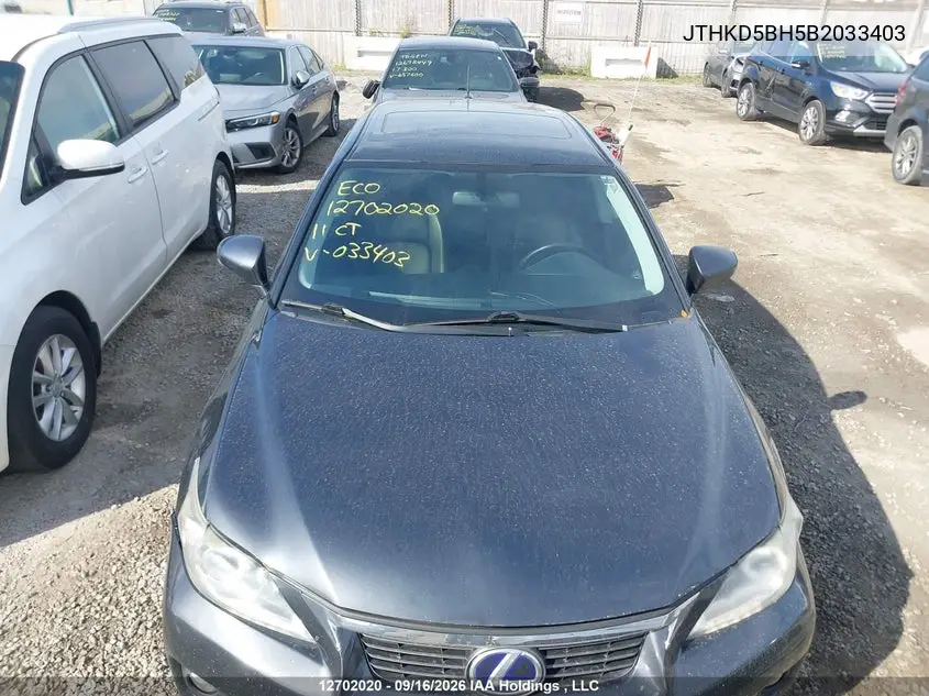 2011 LEXUS CT VIN JTHKD5BH5B2033403 — фото 6