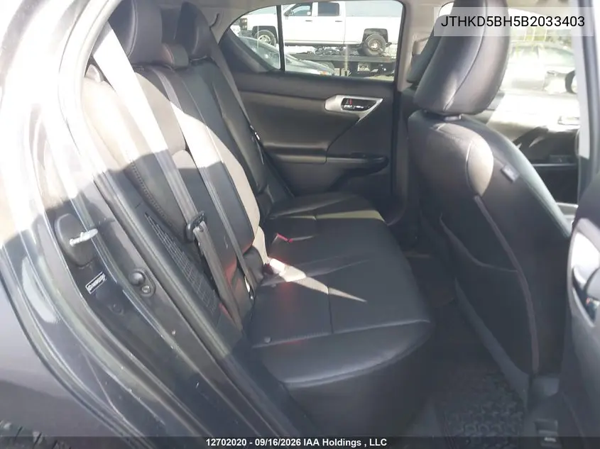 2011 LEXUS CT VIN JTHKD5BH5B2033403 — фото 8