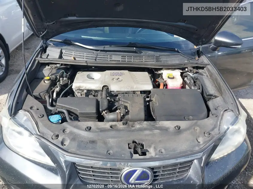 2011 LEXUS CT VIN JTHKD5BH5B2033403 — фото 9