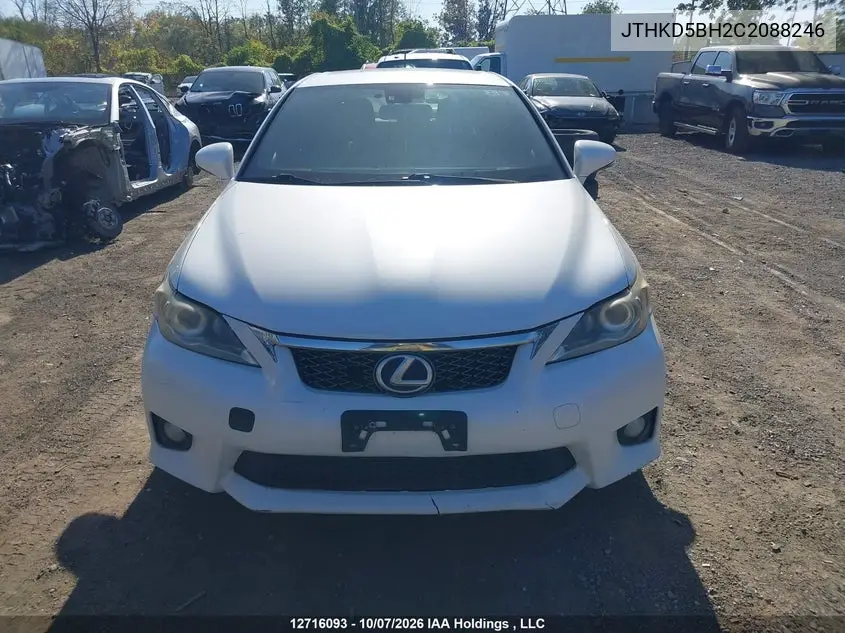 2012 LEXUS CT VIN JTHKD5BH2C2088246 — фото 13