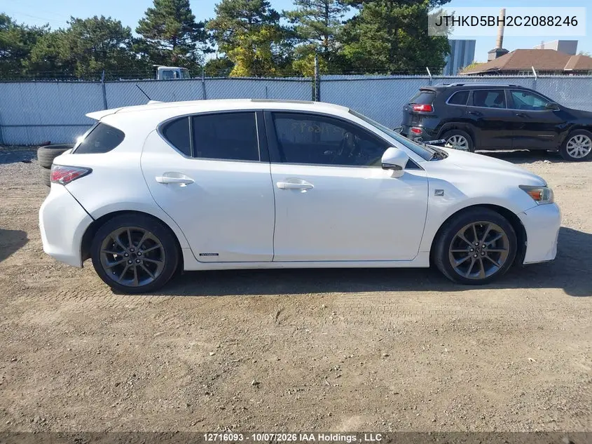 2012 LEXUS CT VIN JTHKD5BH2C2088246 — фото 14