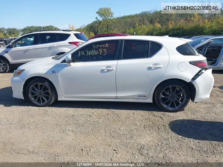2012 LEXUS CT VIN JTHKD5BH2C2088246 — фото 15