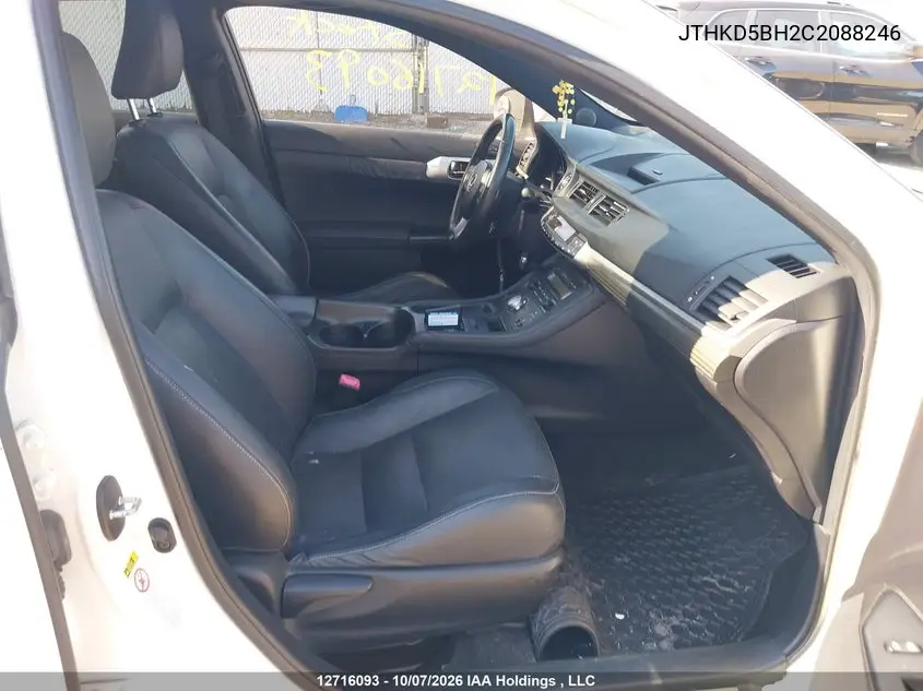 2012 LEXUS CT VIN JTHKD5BH2C2088246 — фото 5