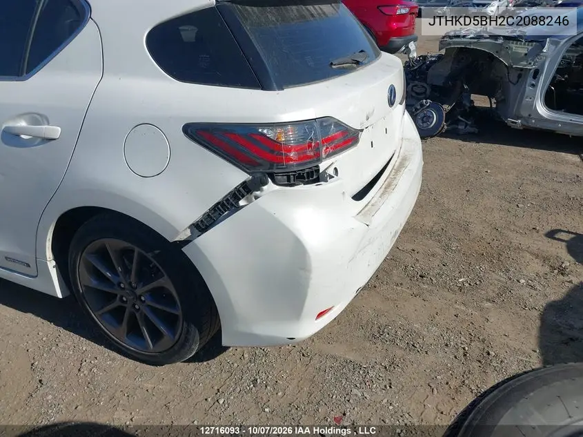 2012 LEXUS CT VIN JTHKD5BH2C2088246 — фото 6