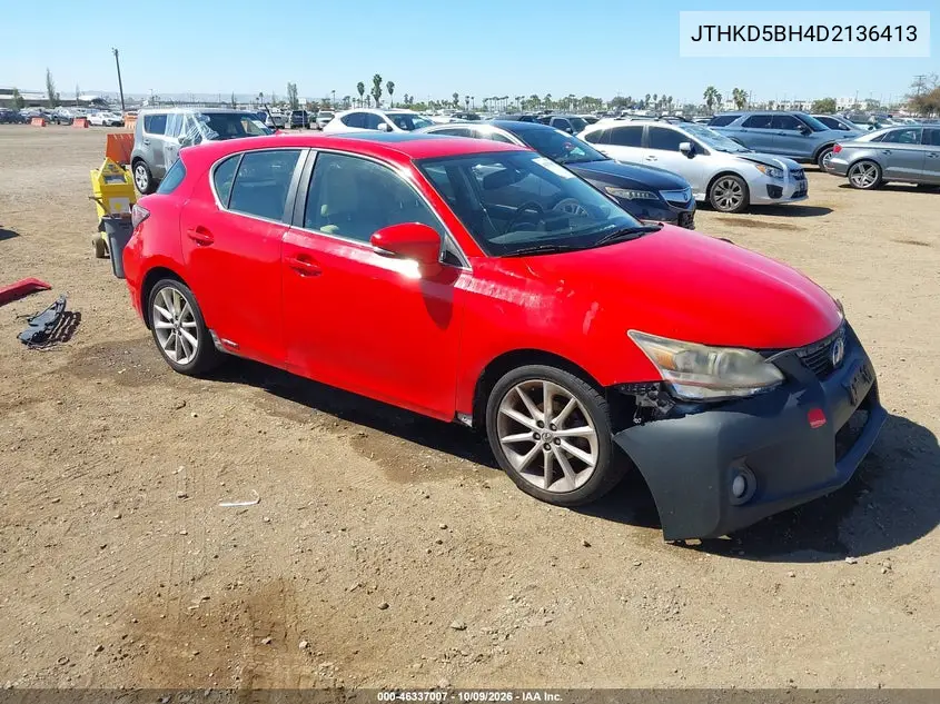 LEXUS CT 2013, VIN JTHKD5BH4D2136413
