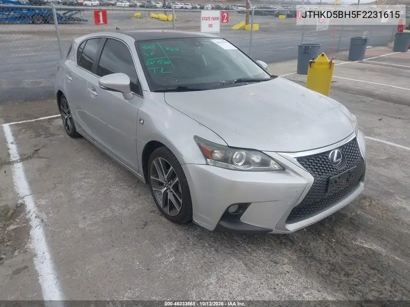 LEXUS CT 2015, VIN JTHKD5BH5F2231615