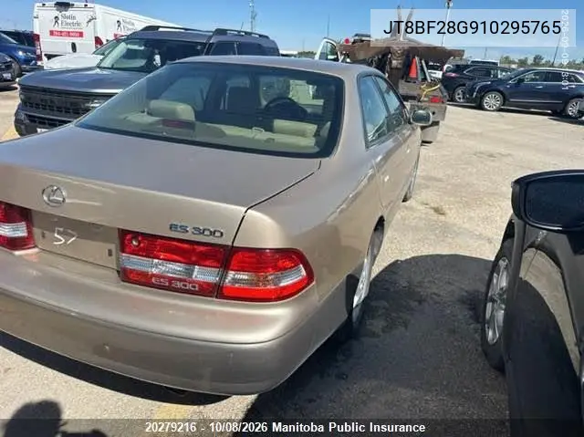 2001 LEXUS ES VIN JT8BF28G910295765 — фото 4