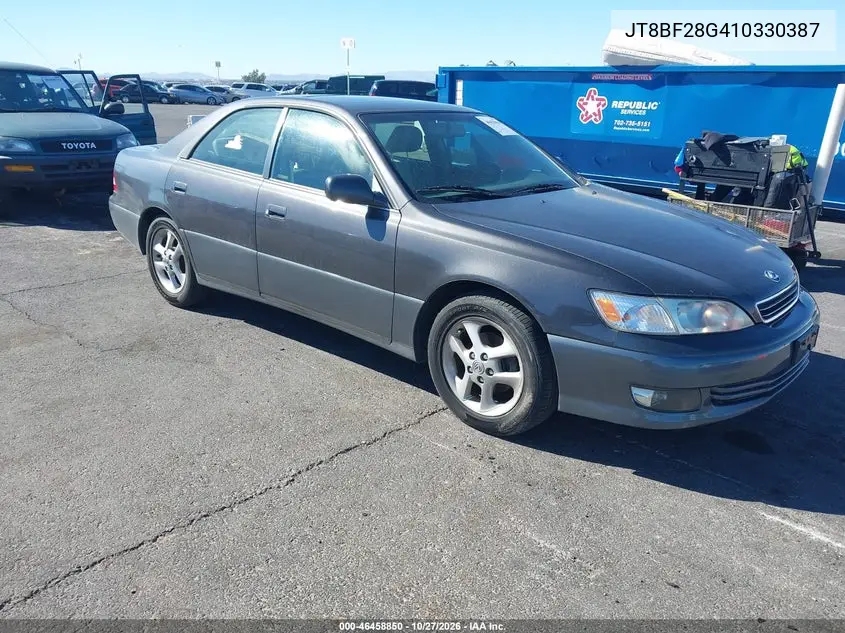 LEXUS ES 2001, VIN JT8BF28G410330387