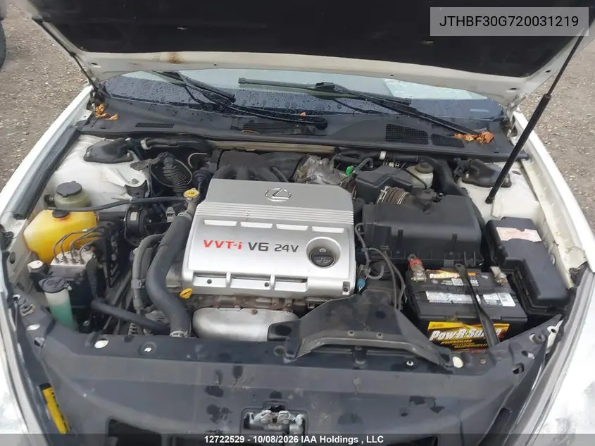 2002 LEXUS ES VIN JTHBF30G720031219 — фото 10