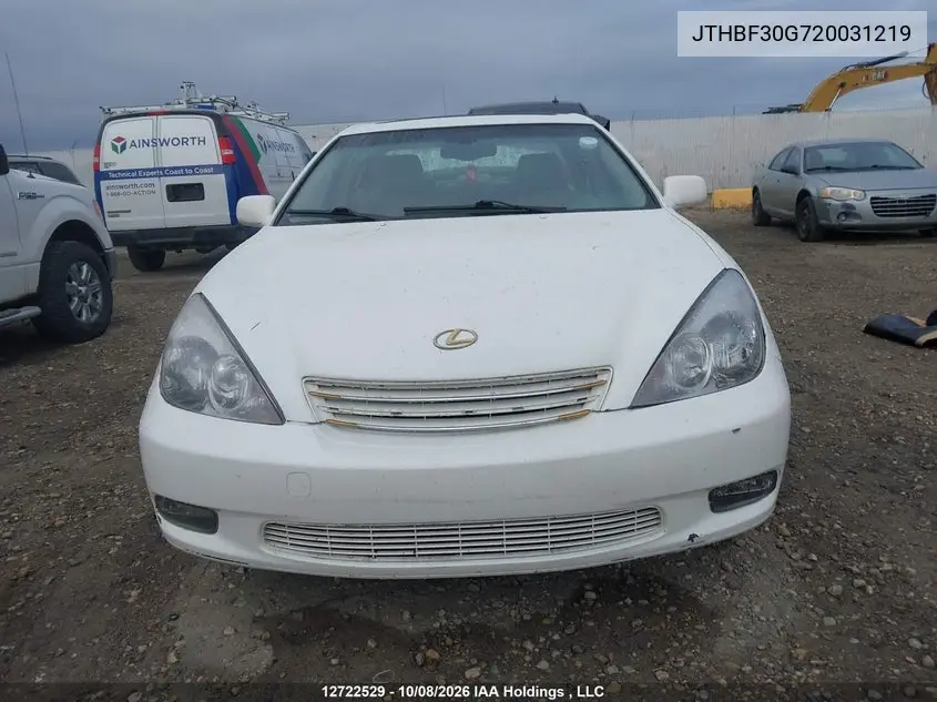 2002 LEXUS ES VIN JTHBF30G720031219 — фото 12
