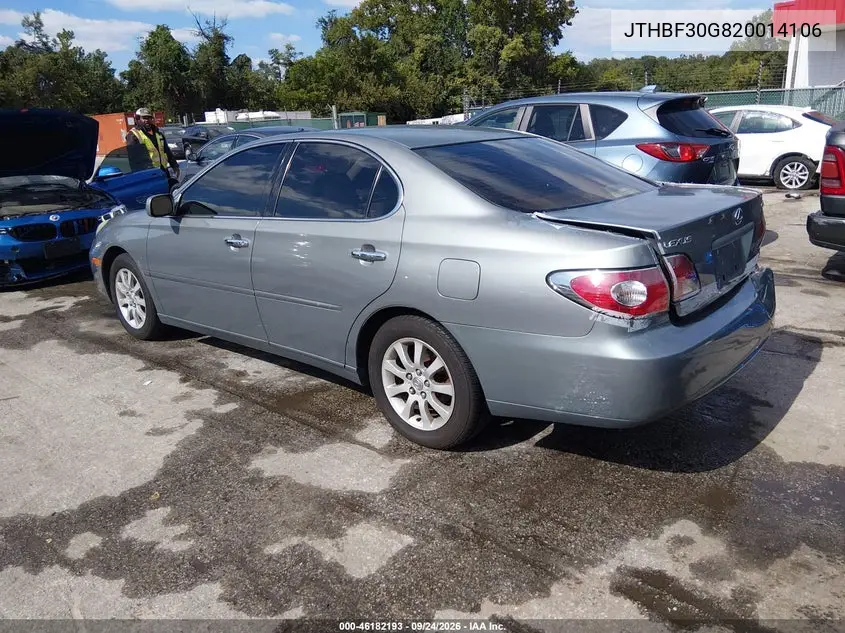 2002 LEXUS ES VIN JTHBF30G820014106 — фото 3