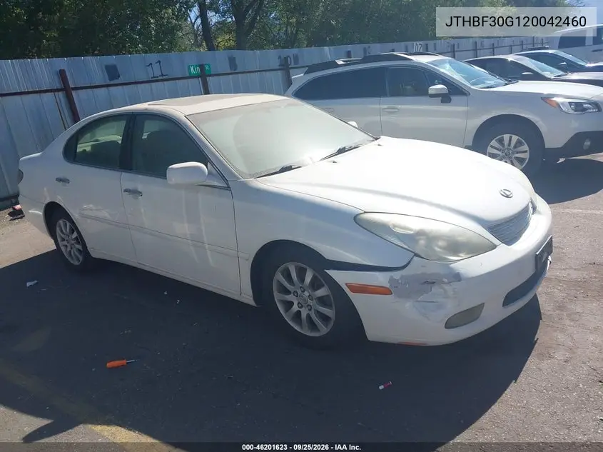LEXUS ES 2002, VIN JTHBF30G120042460
