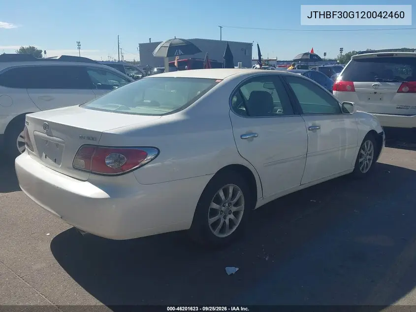2002 LEXUS ES VIN JTHBF30G120042460 — фото 4