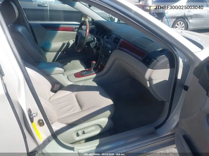 2002 LEXUS ES VIN JTHBF30G025003040 — фото 5