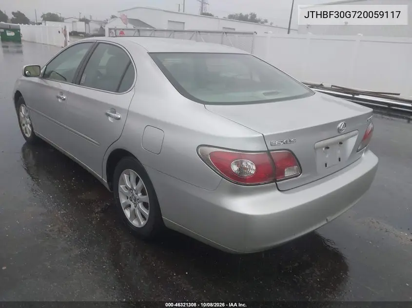 2002 LEXUS ES VIN JTHBF30G720059117 — фото 3