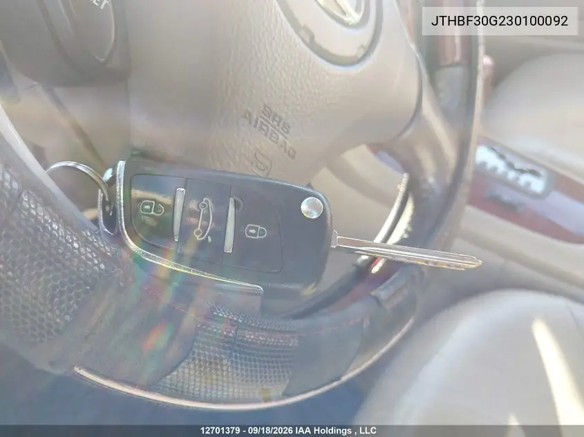 2003 LEXUS ES VIN JTHBF30G230100092 — фото 12