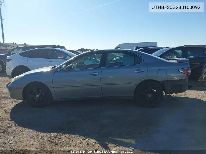 2003 LEXUS ES VIN JTHBF30G230100092 — фото 16