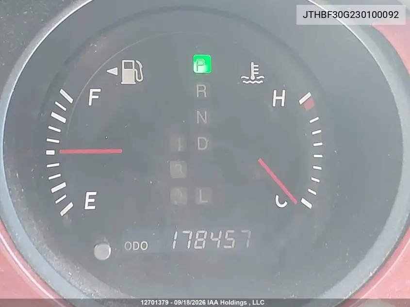 2003 LEXUS ES VIN JTHBF30G230100092 — фото 17