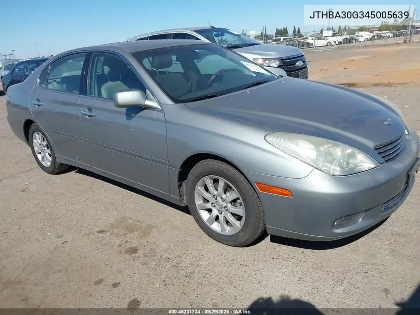 LEXUS ES 2004, VIN JTHBA30G345005639
