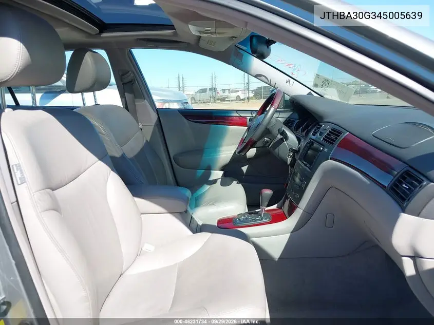 2004 LEXUS ES VIN JTHBA30G345005639 — фото 5
