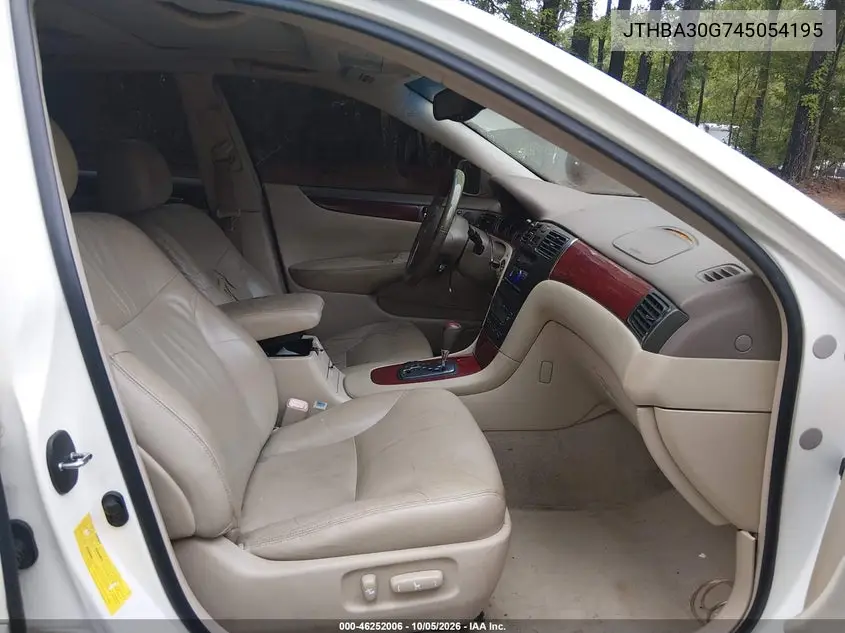 2004 LEXUS ES VIN JTHBA30G745054195 — фото 5