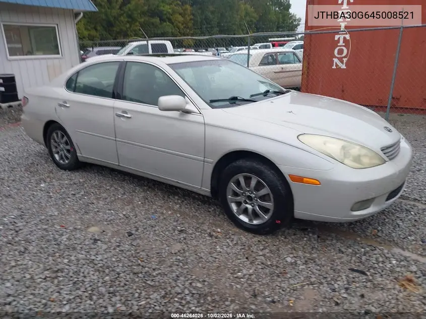 LEXUS ES 2004, VIN JTHBA30G645008521