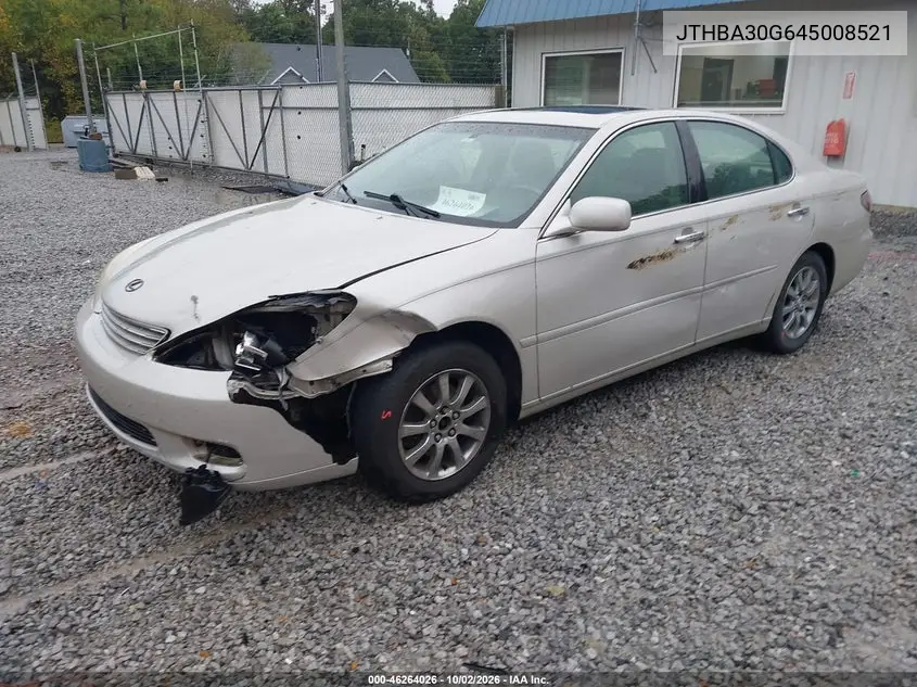 2004 LEXUS ES VIN JTHBA30G645008521 — фото 2