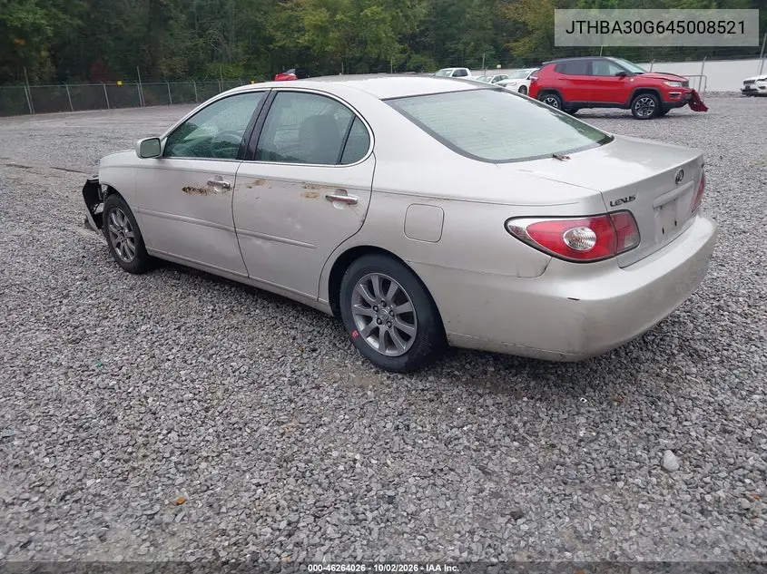 2004 LEXUS ES VIN JTHBA30G645008521 — фото 3